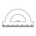 Ruler compass utensil in black and white