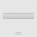 Ruler icon realistic with transparent background. Vector illustration. Plastic ruler.