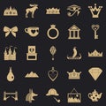 Ruler icons set, simple style