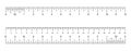 Ruler inch , centimeter and millimeter scale with numbers for apps or websites