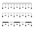 Ruler Inch Vector. Inch Metric Imperial Measure Tool. Scale for rulers. Scale Equipment Illustration Isolated On White