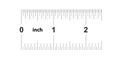 Ruler 2 inches imperial. Ruler 2 inches metric. Precise measuring tool. Calibration grid