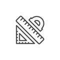 Ruler instruments line icon