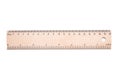 Ruler isolated on white. Wooden double rule twenty centimeter and eight inch long Royalty Free Stock Photo