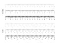 Ruler. Measuring scale, Markup for Rulers. Vector illustration. Centimeters and Millimeters Scale. Inches Scale