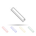 ruler multi color style icon. Simple thin line, outline vector of measure icons for ui and ux, website or mobile application Royalty Free Stock Photo