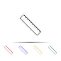ruler multi color style icon. Simple thin line, outline vector of sciense icons for ui and ux, website or mobile application Royalty Free Stock Photo