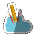 Ruler pencil and cloud computing design Royalty Free Stock Photo