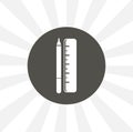 Ruler and pencil icon. chancery isolated icon. education design element Royalty Free Stock Photo