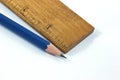 Ruler and pencil isolated Royalty Free Stock Photo