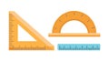 Ruler and Protractor. Geometry, Measurement and School Supplies, vector design Generative AI Royalty Free Stock Photo