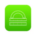 Ruler and protractor icon digital green Royalty Free Stock Photo