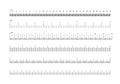 Ruler scale. Inch and cm measuring scales. Horizontal calibration precision size units for rulers and indicators. Vector