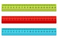 Ruler school flat centimeter. Scale inch rule millimeter plastic isolated illustration