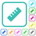 Ruler solid vivid colored flat icons