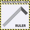 RULER STEEL ANGLE - CONSTRUCTION TOOLS CARD IMAGE READY TO USE