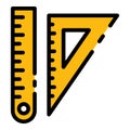 Ruler triangular icon color outline vector Royalty Free Stock Photo