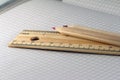 Ruler and two pencils