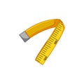 ruler yellow measuring tape cartoon vector illustration