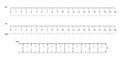 Rulers Inch and metric rulers. Measuring tool. Centimeters and inches measuring scale cm metrics indicator. Scale for a