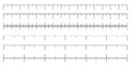 Rulers inch and metric rulers template. Blank measuring scale indicator. Scale ruler with double side measurement cm and inches