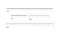 Rulers set, inches and centimeters. Measuring scale. Royalty Free Stock Photo