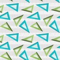 Seamless pattern with colored rulers, triangular with divisions. Divisions for printing. School and office supplies on