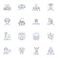 Rulership line icons collection. Authority, Leadership, Monarchy, Dominion, Power, Control, Governance vector and linear Royalty Free Stock Photo
