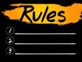 Rules Blank List