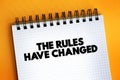 The Rules Have Changed text on notepad, concept background Royalty Free Stock Photo