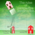 The rules of perspective construction - Design your home Royalty Free Stock Photo