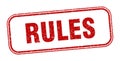 rules stamp. rules square grunge sign.