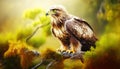 Ruling the Skies: A Close-up of a Majestic Eagle\'s Powerful Stare. Generative AI