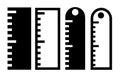 ruller, simple set vector icon, silhouette and outline Royalty Free Stock Photo