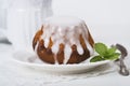 Rum baba cake on plate Royalty Free Stock Photo