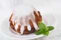 Rum baba cake on plate Royalty Free Stock Photo