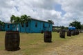 Rum Barrels in the Yard Royalty Free Stock Photo