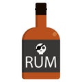 Rum bottle alcoholic beverage flat icon