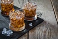 Rum and cola cocktail in glasses Royalty Free Stock Photo