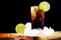 Rum and Cola Cuba Libre with Lemon and Ice.