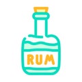 rum drink bottle pirate color icon vector illustration Royalty Free Stock Photo