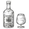 Rum drink detailed sticker monochrome