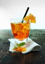 Rum and orange cocktail on a bar counter Royalty Free Stock Photo