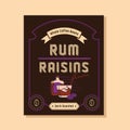 rum raisins flavor coffee label Royalty Free Stock Photo