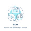 RUM soft blue concept icon Royalty Free Stock Photo