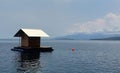 Rumah Apung floating house in the middle of the sea