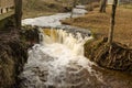 Rumbina waterfall in Lielvarde town, Latvia