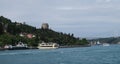 Rumeli Fortress overlooks the European Side of Bosphorus Strait in Istanbul, Turkey.