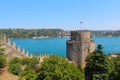 Rumeli hisari fortress and sea in Istanbul, Turkey Royalty Free Stock Photo