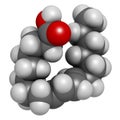 Rumenic acid bovinic acid, conjugated linoleic acid, CLA fatty acid molecule. Royalty Free Stock Photo